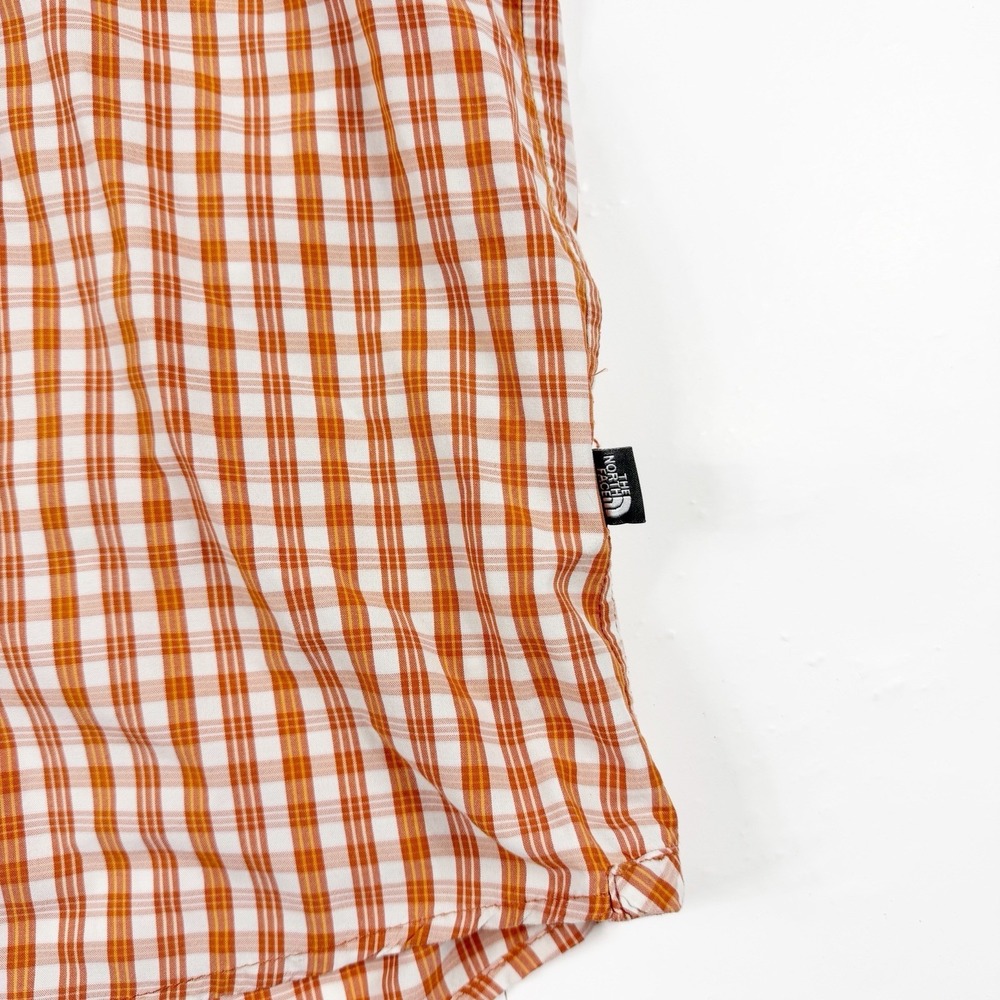 The North Face Men's Short Sleeve‎ Button Down Shirt Checkered Orang White XL - Picture 4 of 5